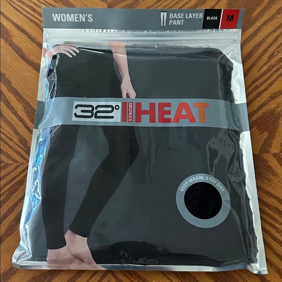32 Degrees Pants - 32 Degrees Heat *NEW* Women's Base Layer Pant in Black